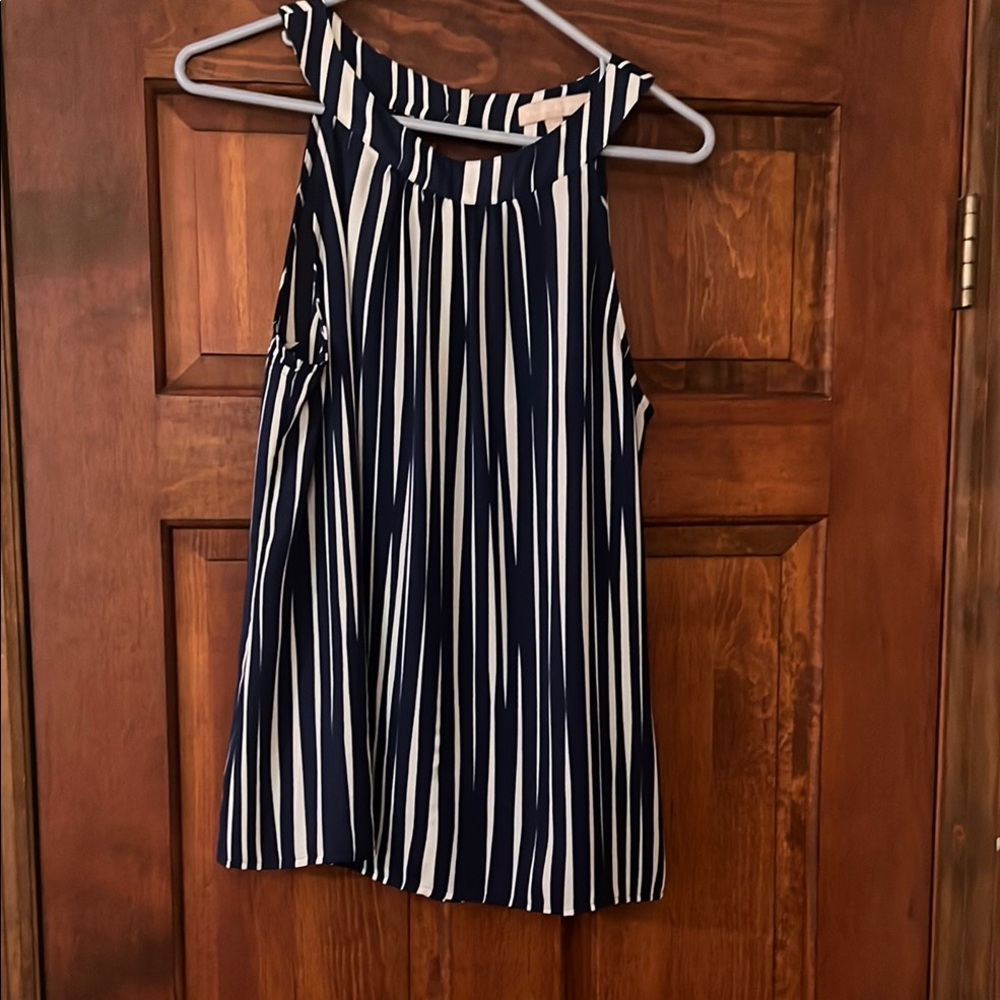 Banana Republic Navy & White Striped Tank | Unique Open Back | Sleeveless